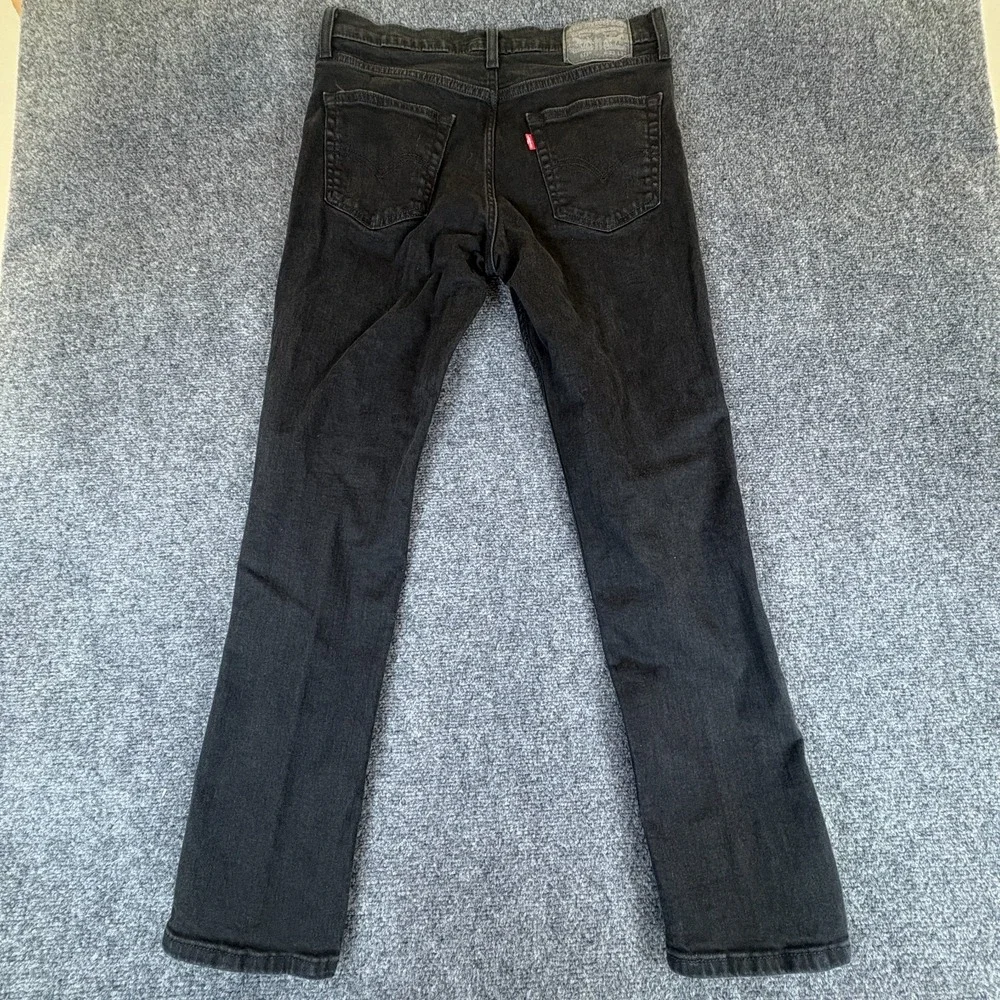 Levi's 511 Jeans Mens 32x29.5 Black Denim Cotton‎ Stretch Slim Fit Straight Leg